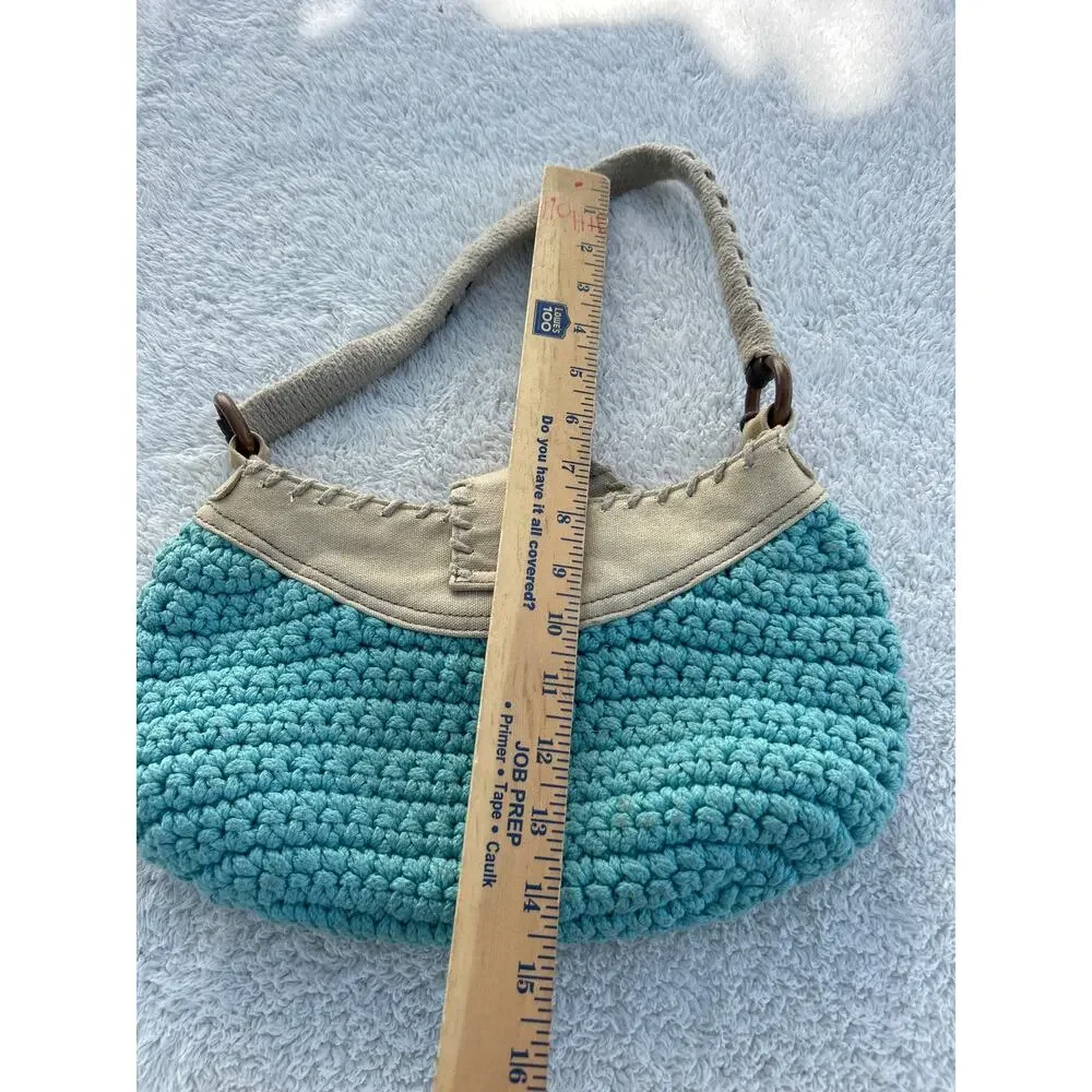 Vintage Tommy Hilfiger Hobo Bag Purse Woven Canvas Blanket Stitch Y2K Torebka